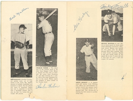 1949 Independence Yankees Multi-Signed Souvenir Book With Pre-Rookie Mickey Mantle Signature (JSA)